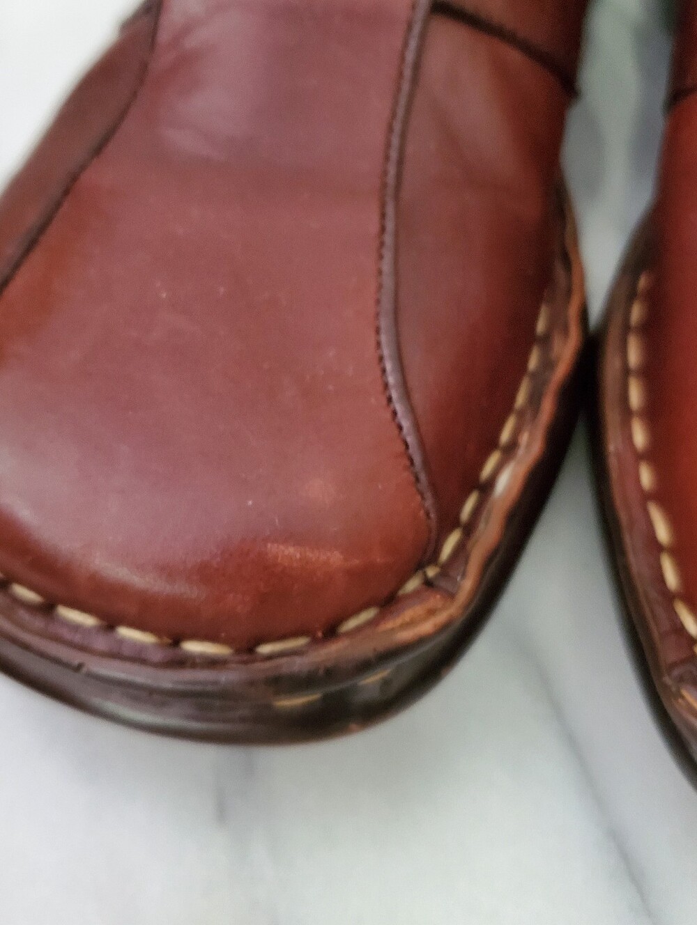 Vintage Y2K Born Oxblood Leather Square Toe Mule Clog Slides 7 - Picture 3 of 10